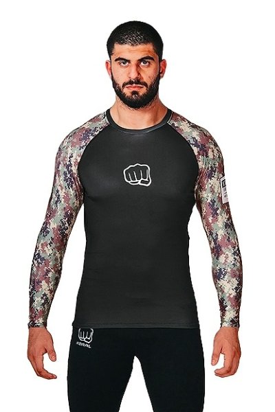 Photo1: KORAL Rashguard Camo Selva Long Sleeve Black (1)