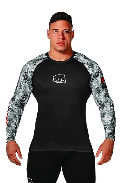 Photo1: KORAL Rashguard Camo Urban Long Sleeve Black  SALE (1)