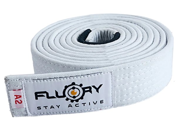 Photo1: FLUORY Jiu Jitsu Belt BTF01 White (1)