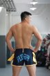 Photo3: FLUORY Muay Thai Shorts MTSF101 Black/Blue (3)