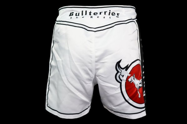 Photo3: BULL TERRIER Fight Shorts Short Fit TRADITIONAL  White (3)