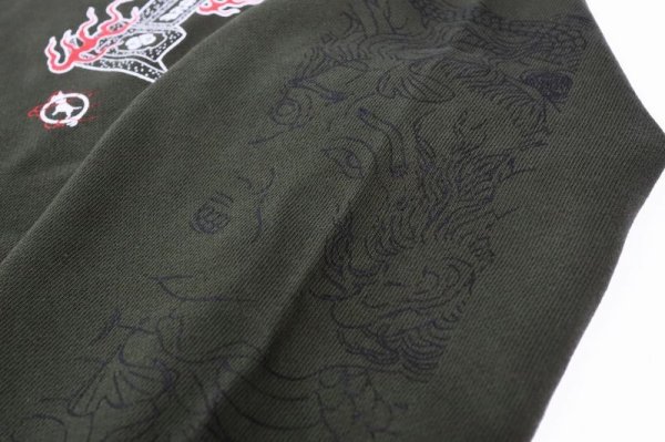 Photo4: BULL TERRIER Hoodie Zip Parka FUHAI Army Green (4)