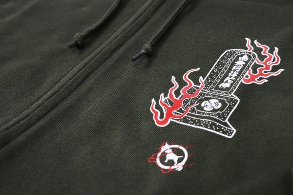 Photo3: BULL TERRIER Hoodie Zip Parka FUHAI Army Green (3)
