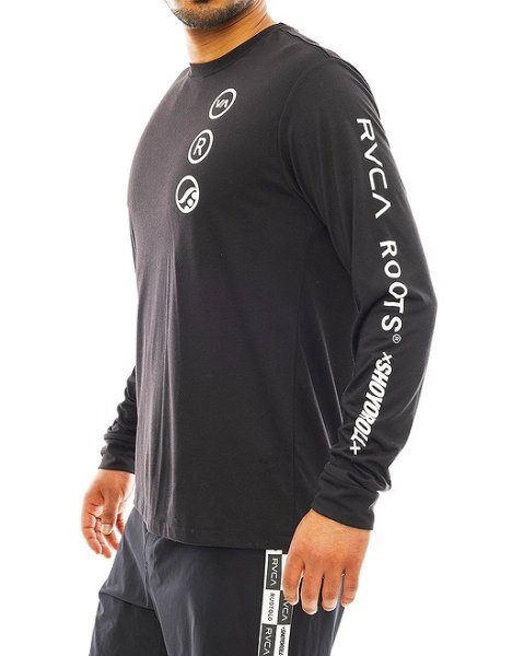 Photo1: RVCA Long T-shirt RUOTOLO STACK Black  SALE (1)