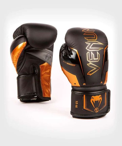 Photo1: VENUM Boxing Glove ELITE EVO Black/Bronze (1)