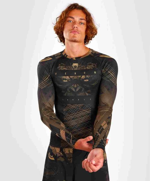 Photo2: VENUM Rashguard GORILLA JUNGLE Long Sleeve Black/Sand (2)