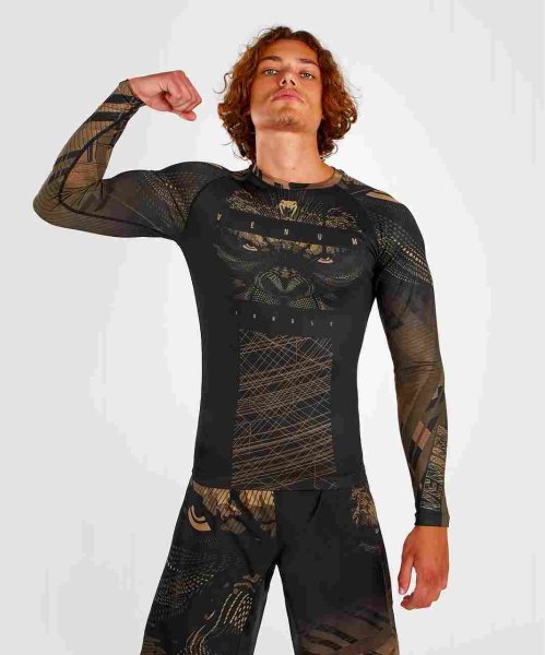 Photo1: VENUM Rashguard GORILLA JUNGLE Long Sleeve Black/Sand (1)