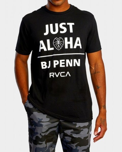 Photo1: RVCA T-Shirt Penn Just Aloha Tee Black (1)