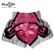 Photo2: FLUORY Muay Thai Shorts MTSF80 White/Pink (2)