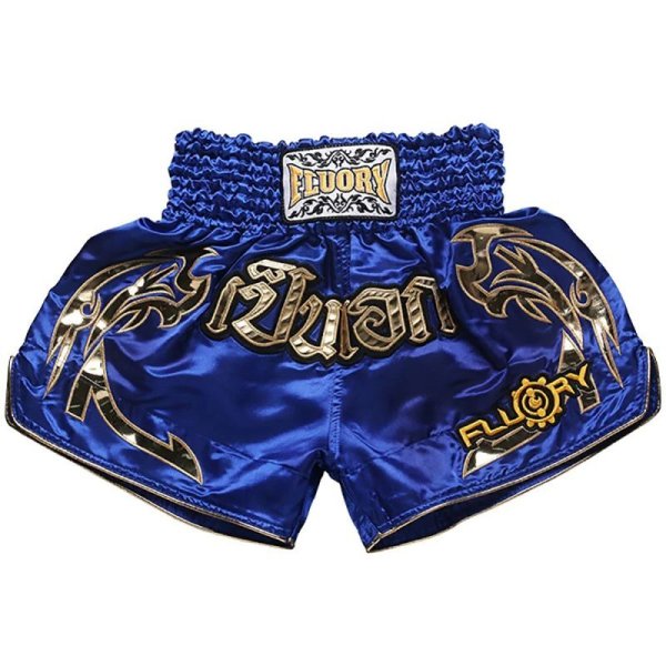 Photo1: FLUORY Muay Thai Shorts MTSF19 Blue (1)