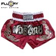 Photo1: FLUORY Muay Thai Shorts MTSF87 Red (1)