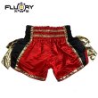 Photo2: FLUORY Muay Thai Shorts MTSF100 Red (2)