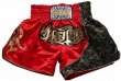 Photo1: FLUORY Muay Thai Shorts MTSF25 Red/Black (1)