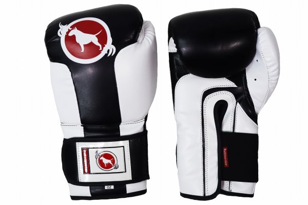 Photo1: BULL TERRIER Boxing Gloves TREINAMENTO 3.0 Black/White (1)