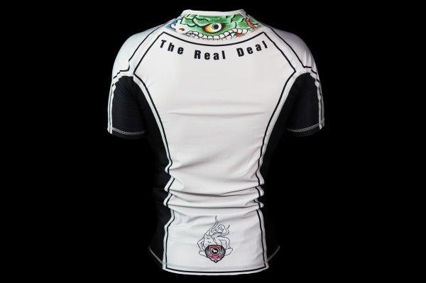 Photo3: BULL TERRIER Rashguard TSUNADEHIME Short Sleeve White (3)
