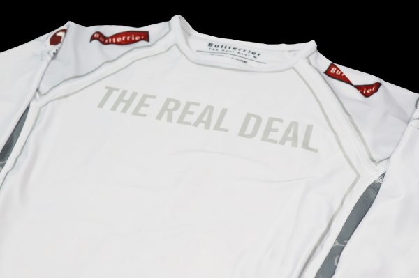 Photo6: BULL TERRIER Rashguard ASHURA Long Sleeve White (6)