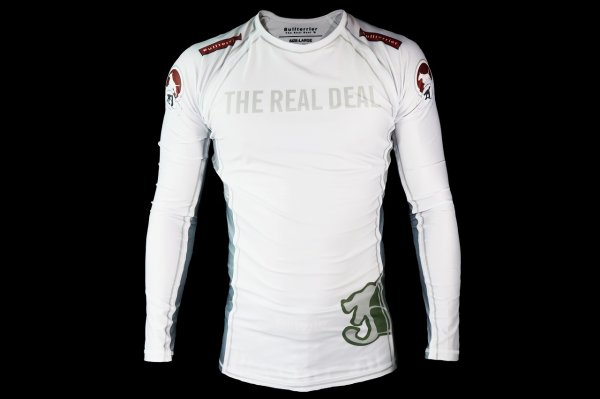 Photo1: BULL TERRIER Rashguard ASHURA Long Sleeve White (1)