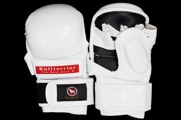 Photo3: BULL TERRIER MMA Gloves BASIC 6oz White (3)