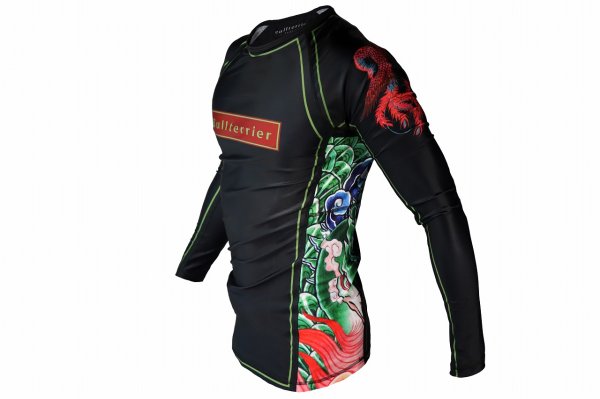 Photo2: BULL TERRIER Rashguard HOUOU Long Sleeve Black (2)