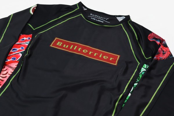 Photo6: BULL TERRIER Rashguard HOUOU Long Sleeve Black (6)