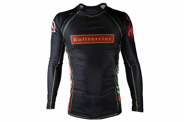 Photo1: BULL TERRIER Rashguard HOUOU Long Sleeve Black (1)