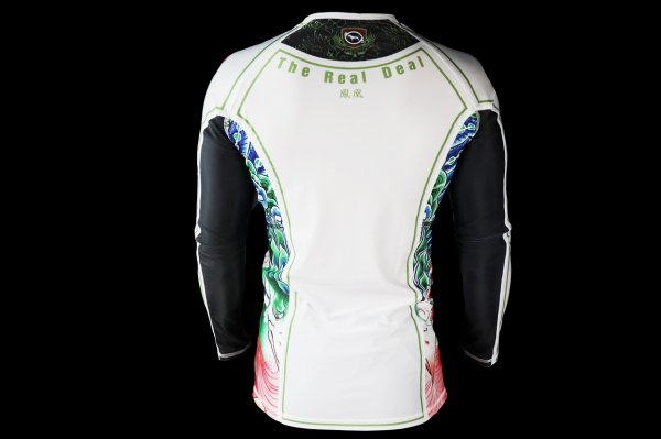 Photo3: BULL TERRIER Rashguard HOUOU Long Sleeve White (3)
