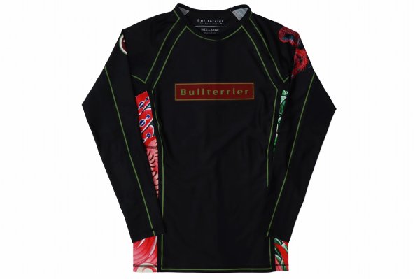 Photo4: BULL TERRIER Rashguard HOUOU Long Sleeve Black (4)