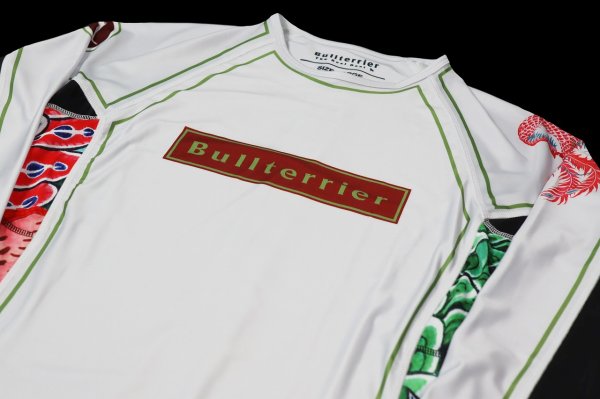 Photo6: BULL TERRIER Rashguard HOUOU Long Sleeve White (6)