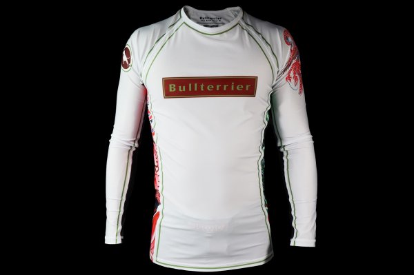 Photo1: BULL TERRIER Rashguard HOUOU Long Sleeve White (1)