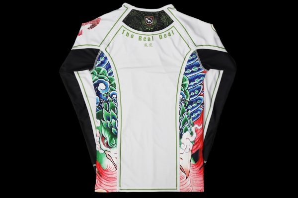 Photo5: BULL TERRIER Rashguard HOUOU Long Sleeve White (5)