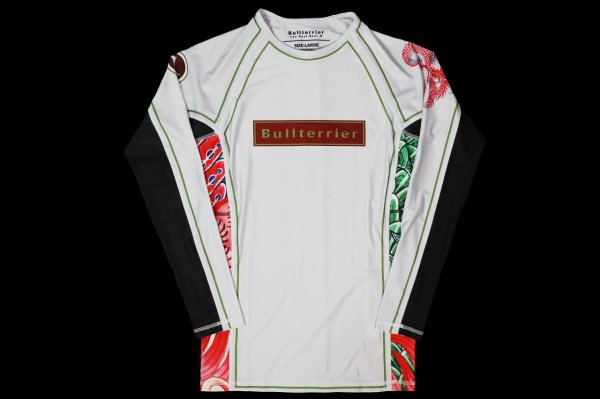 Photo4: BULL TERRIER Rashguard HOUOU Long Sleeve White (4)