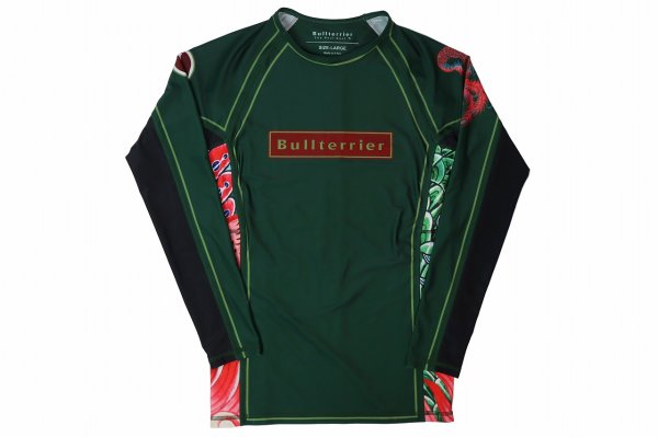 Photo4: BULL TERRIER Rashguard HOUOU Long Sleeve Green (4)