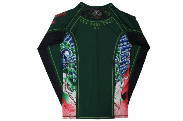 Photo5: BULL TERRIER Rashguard HOUOU Long Sleeve Green (5)