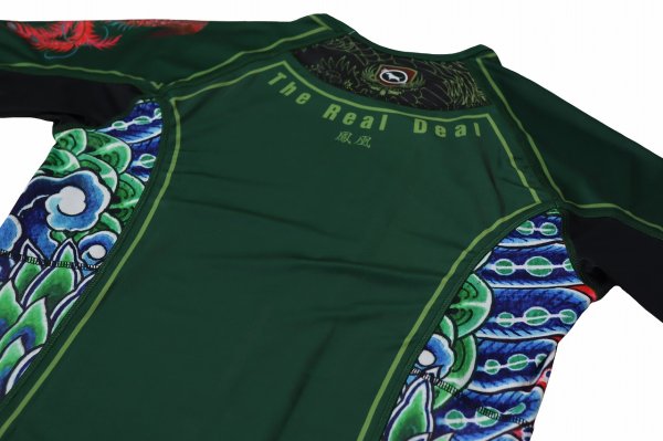 Photo7: BULL TERRIER Rashguard HOUOU Short Sleeve Green (7)