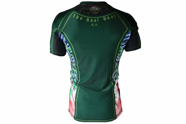 Photo3: BULL TERRIER Rashguard HOUOU Short Sleeve Green (3)
