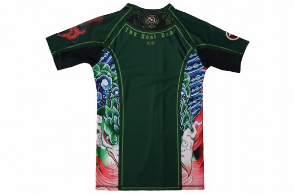 Photo5: BULL TERRIER Rashguard HOUOU Short Sleeve Green (5)