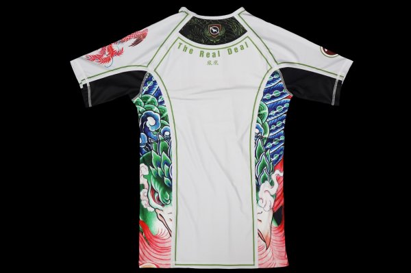 Photo5: BULL TERRIER Rashguard HOUOU Short Sleeve White (5)
