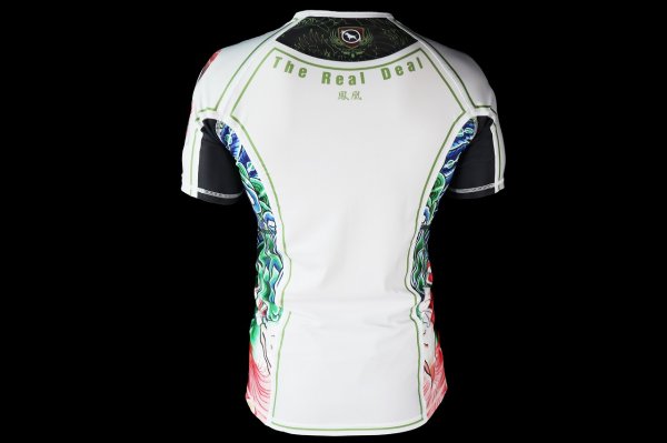 Photo3: BULL TERRIER Rashguard HOUOU Short Sleeve White (3)