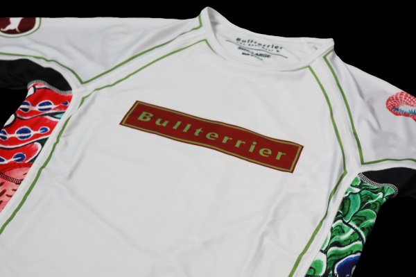 Photo6: BULL TERRIER Rashguard HOUOU Short Sleeve White (6)