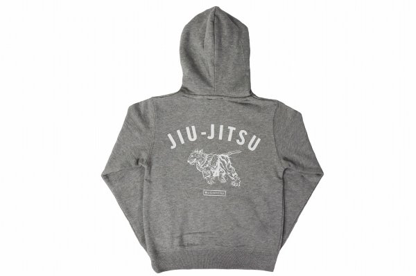 Photo2: BULL TERRIER Kids Hoodie Parka Jiu-Jitsu Gray (2)