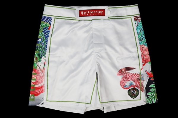 Photo4: BULL TERRIER Fight Shorts HOUOU White (4)