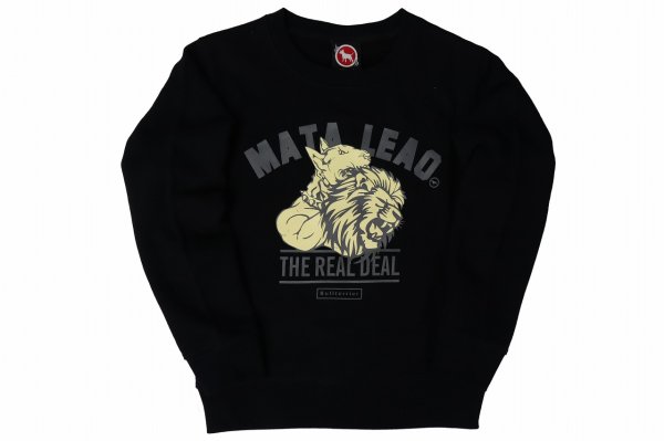 Photo1: BULL TERRIER Kids Sweatshirt MATA LEAO Black (1)