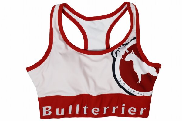 Photo1: BULL TERRIER Ladies Bra Top 2.0 White/Red (1)