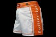 Photo1: BULL TERRIER Fight Shorts Short Fit TRADITIONAL 2.0 White/Orenge (1)