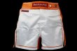 Photo2: BULL TERRIER Fight Shorts Short Fit TRADITIONAL 2.0 White/Orenge (2)