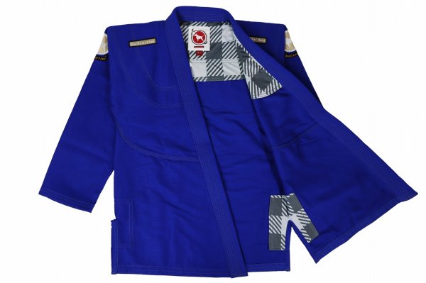 Photo2: BULLTERRIER Jiu-Jitsu Gi PLAID Blue (2)