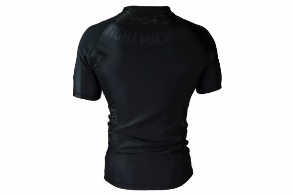 Photo3: BLACK BULL Rashguard BARKING Short Sleeve Black (3)