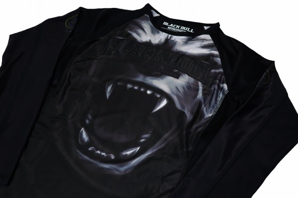 Photo6: BLACK BULL Rashguard BARKING Long Sleeve Black (6)