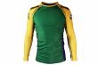 Photo1: BULL TERRIER Rashguard TRADITIONAL Long Sleeve Green/Yellow/Blue (1)