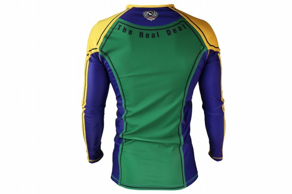 Photo3: BULL TERRIER Rashguard TRADITIONAL Long Sleeve Green/Yellow/Blue (3)
